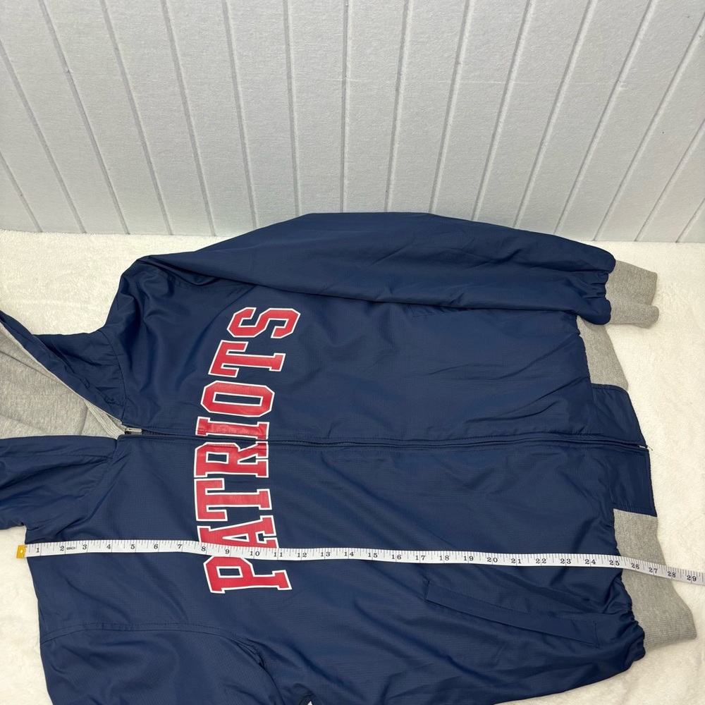 NFL New England Patriots reversible Blue Gray Jacket with Logo Size M - Picture 9 of 13